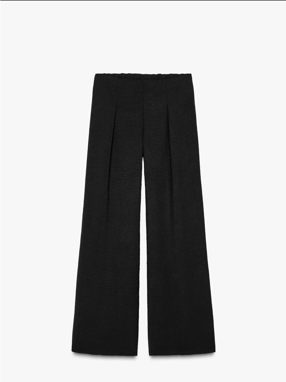 Wide-Leg Pleated Women’s Pants — Black